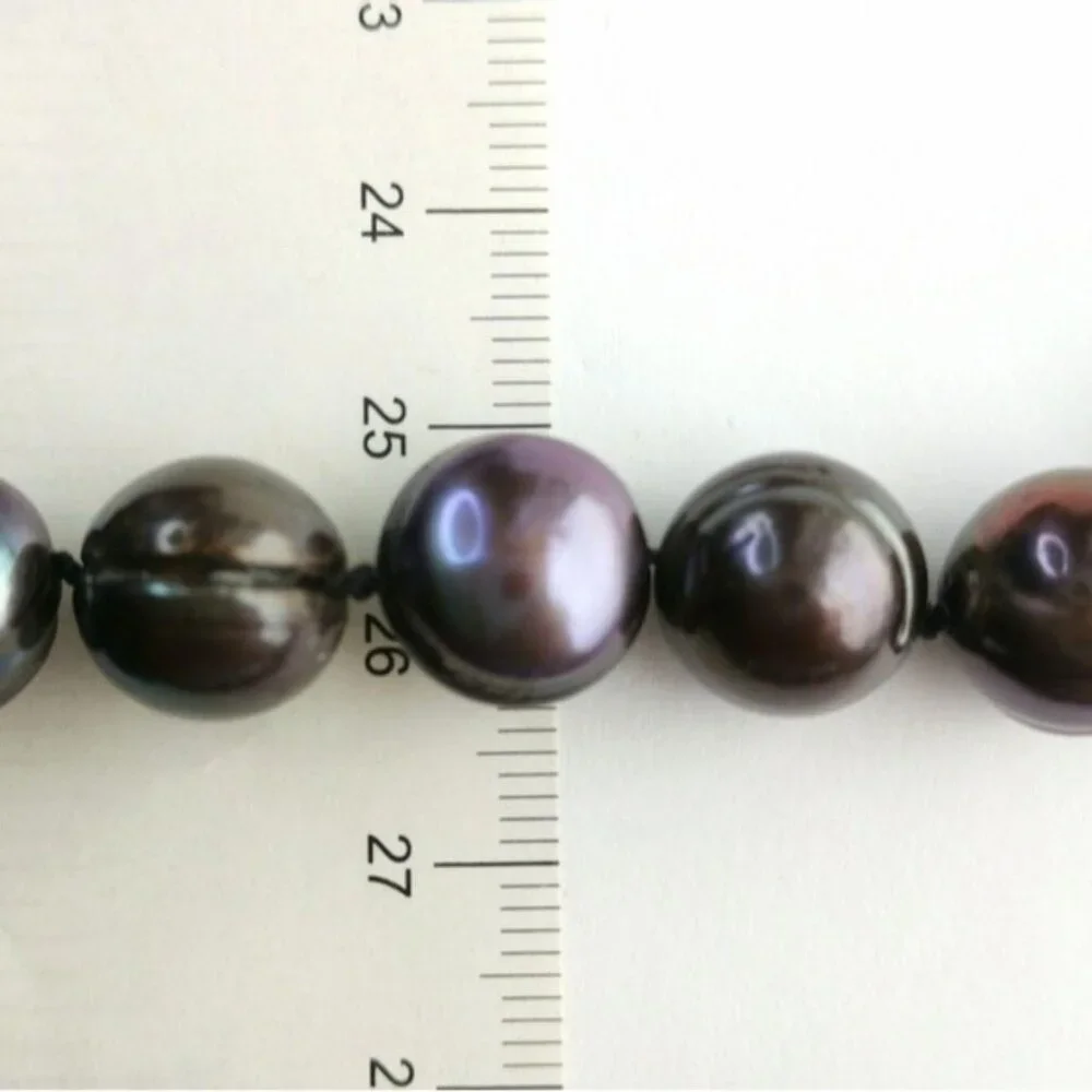 Baroque Tahitian Black Pearl necklace 18 Inches 🆕 - Picture 8 of 8